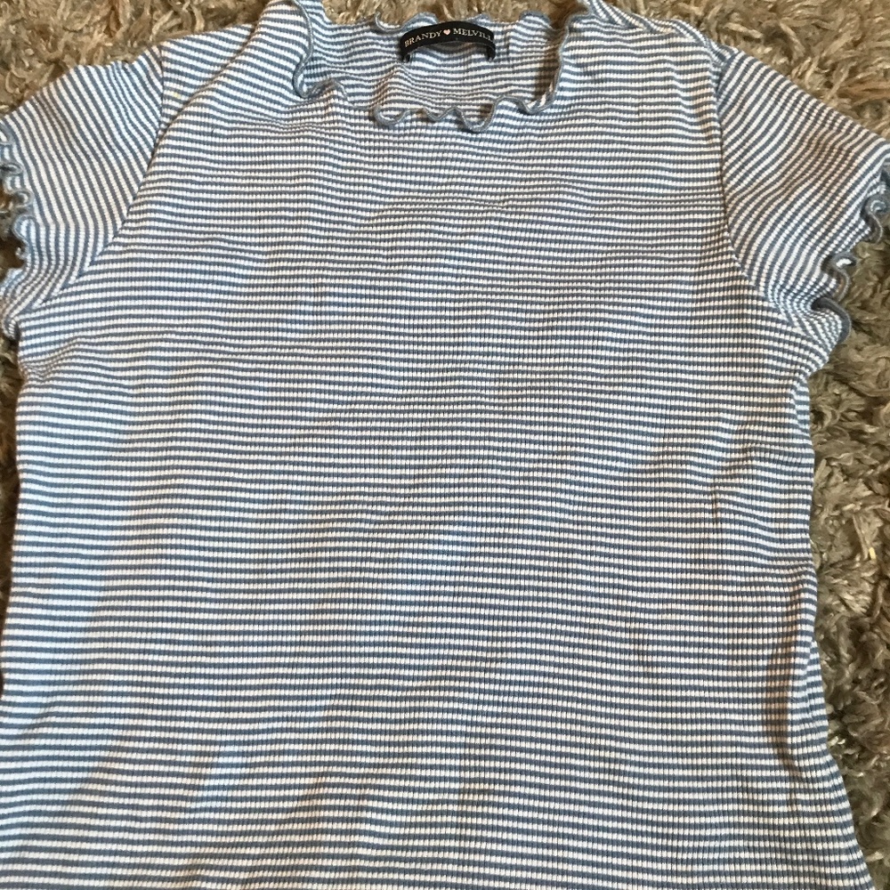 blue striped brandy melville top